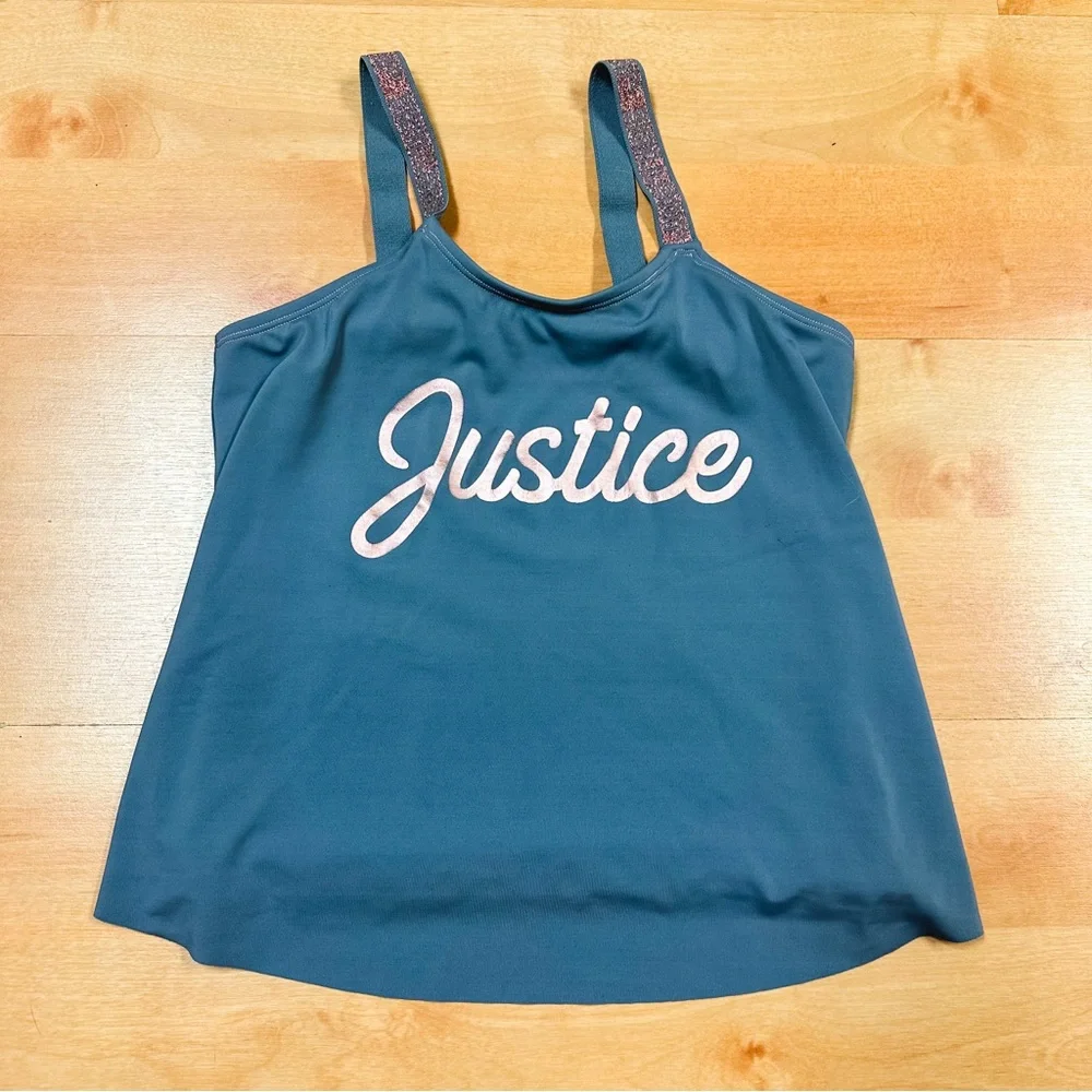 Justice Gray & Pink 2-Piece Tankini Swimsuit Set Size 12